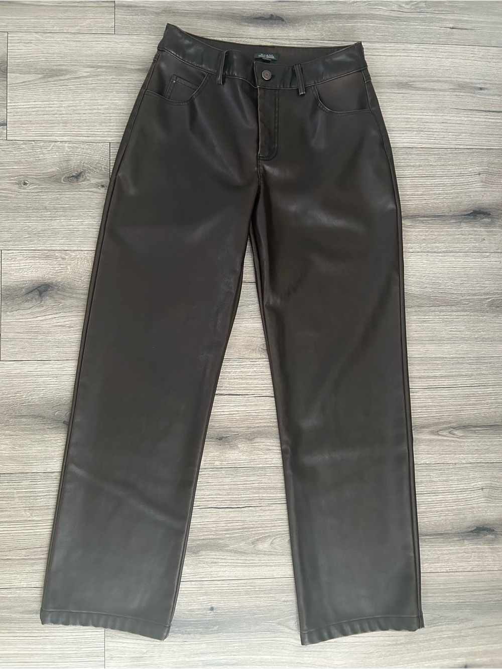 Woman’s Faux Leather Jeans - Dark Brown